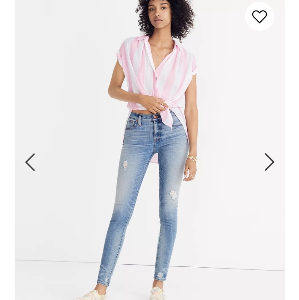Madewell 9" high-rise skinny destructed hem